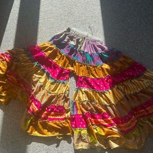 Stevie Rain colorful tiered boho handmade pants- one size (small-medium)